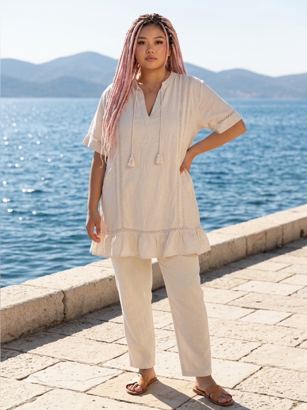 Cream Tunic Top